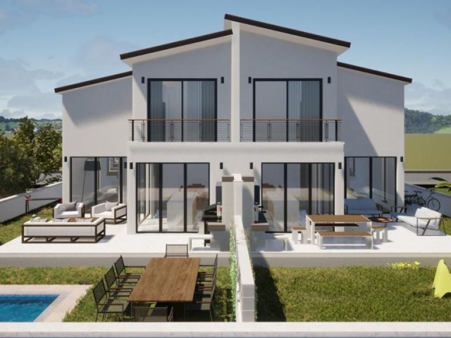 Luxury Semi-Detached Villas with Pool Option, 4+1 165 m2 for Sale in Gönyeli