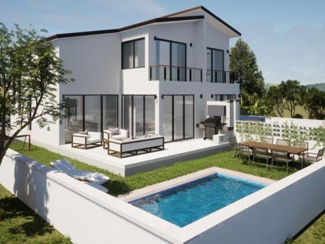 Luxury Semi-Detached Villas with Pool Option, 4+1 165 m2 for Sale in Gönyeli