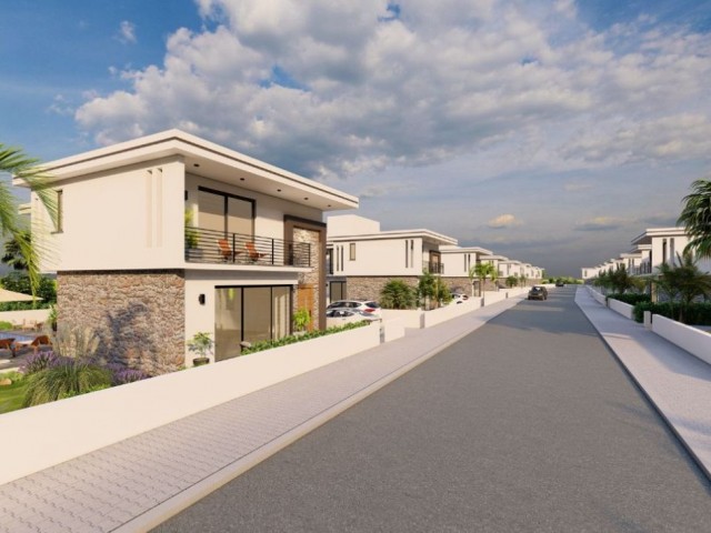 244 m2 4+1 Luxusvillen mit Pool zum Verkauf in İskele Ötüken