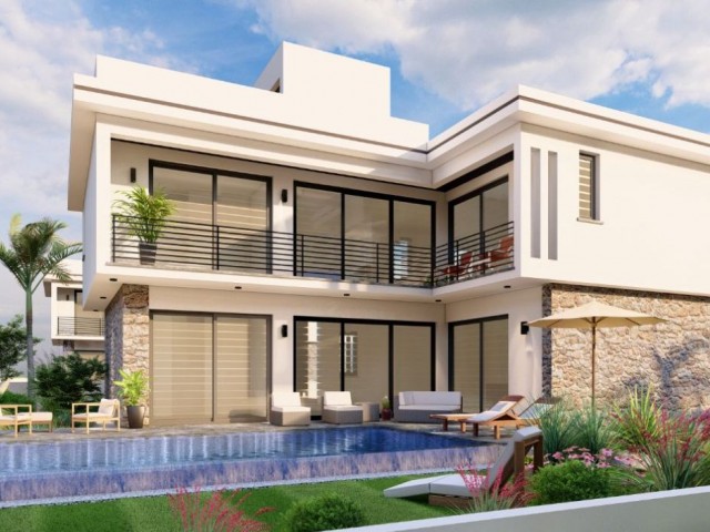 244 m2 4+1 Luxury Villas with Pool for Sale in İskele Ötüken