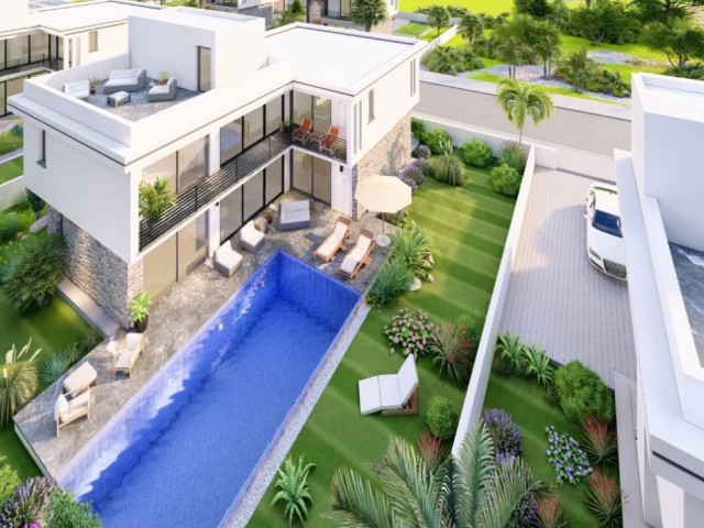 244 m2 4+1 Luxusvillen mit Pool zum Verkauf in İskele Ötüken