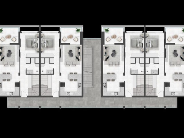 Loft und 2+1 Wohnungen zum Verkauf in der Gegend von Iskele mit Gemeinschaftspool, fußläufig zum Meer