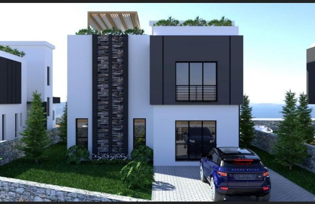 3+1, 200 m² große, modern gestaltete Villen mit Pool, verflochten mit der Natur in der Region Kyrenia Karaağaç