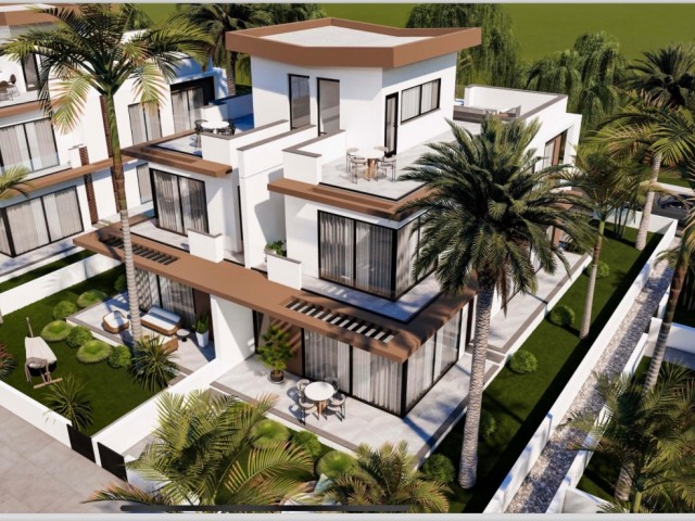 3+1 TWIN VILLAS WITH ROOF TERRACE STARTING FROM 295.000 STG IN FAMAGUSTA YENİBOĞAZİÇİ AREA