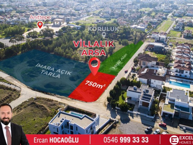 Lefkoşa-Hamitköy'ün EN NEZİH Bölgesinde; Komşu Parselleri Yeşil Alan - %80 İmarlı - 750m2 - EMSALSİZ KÖŞE ARSA!