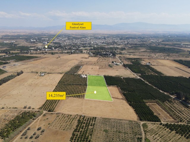 The Value of Güzelyurt is in the Fastest Rising Area, 2 minutes from the Center. AN INVESTMENT OPPORTUNITY OF 14,179 m2 at A distance of! ** 