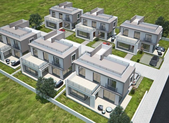 Modern architectural duplex villas with fully detached gardens intertwined with nature in Kyrenia-Bosphorus (* 25,000 GBP Down Payment, Balance Delivery) ** 