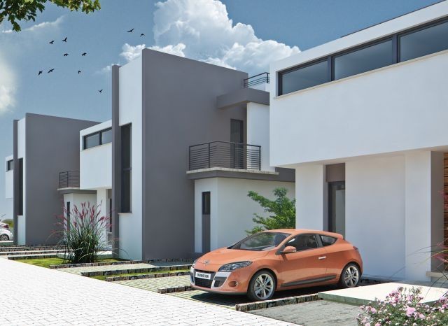 Modern architectural duplex villas with fully detached gardens intertwined with nature in Kyrenia-Bosphorus (* 25,000 GBP Down Payment, Balance Delivery) ** 