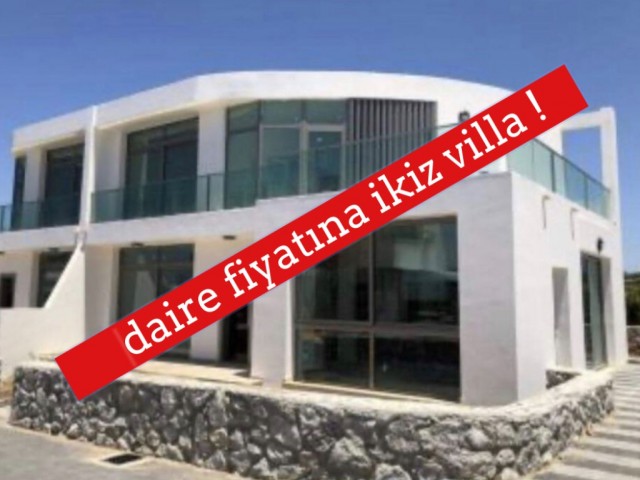 Girne’de lüx daire fiyatına sahibinden satılık koçanı hazır taşınmaya hazır yeni ikiz villa