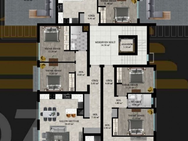 Sailik luks 2+1 penthouse 