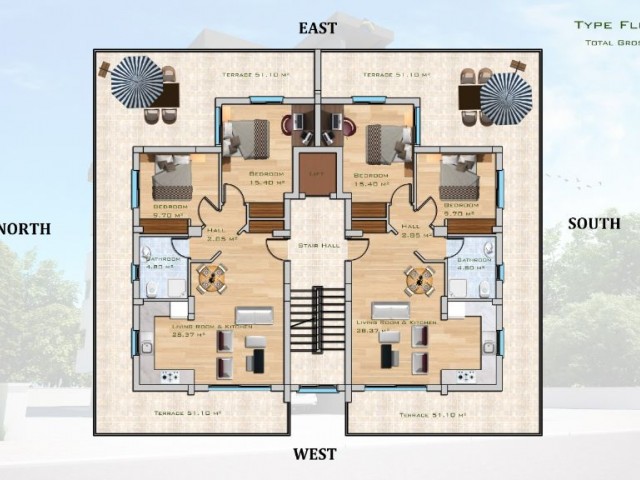 Satılık 2+1 penthouse