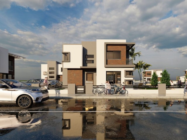 238,500£ 79m2 luxury 2+1 villa under construction next to the industry in the İskele Gardens area ** 