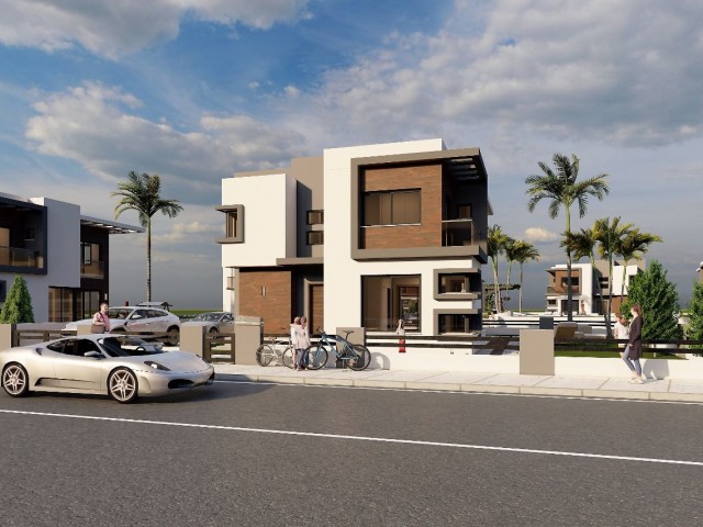 238,500£ 79m2 luxury 2+1 villa under construction next to the industry in the İskele Gardens area ** 