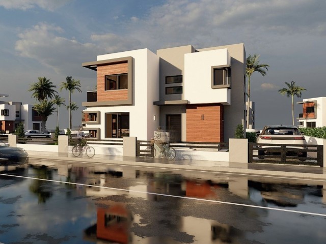 238,500£ 79m2 luxury 2+1 villa under construction next to the industry in the İskele Gardens area ** 