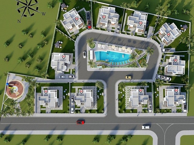 238,500£ 79m2 luxury 2+1 villa under construction next to the industry in the İskele Gardens area ** 