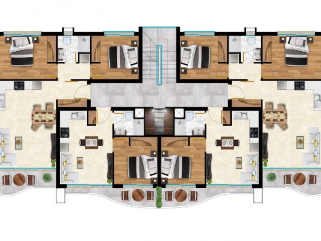 Iskele long beach 2+1 luxury flats for sale are 200m2 away from the sea and a 2-minute walk away, with prices starting from £93.900 ** 