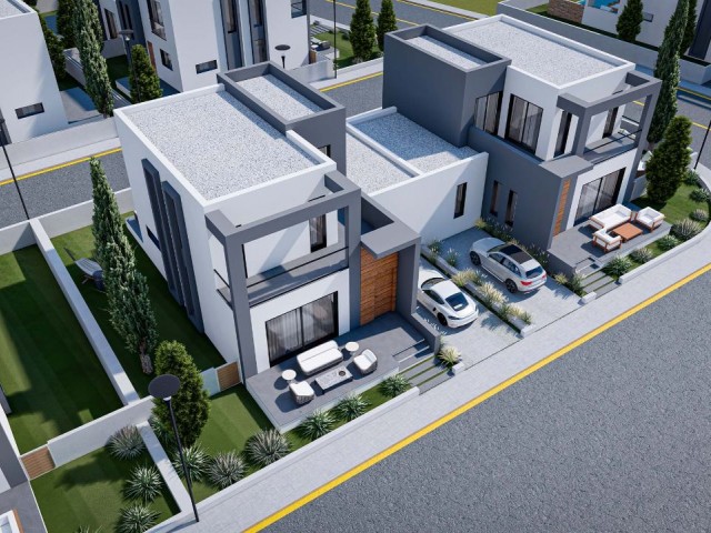 Yenıbogazıcınde  ikiz villa 2+1  145.000 Stg Havuzlu 165.000 Stg  Teslim tarihi Mart 2026 %35 ön peşinat geriye kalan 48 ay vade