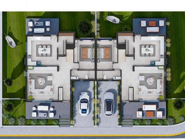 Yenibogazinde twin villa 2 +1 145.000 Stg with pool 165.000 Stg Delivery date March 2026 35% down payment remaining 48 months maturity ** 