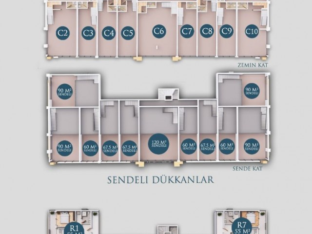 SATILIK SENDELİ DÜKKANLAR  MAĞUSA LARNAKA YOLU ÜZERİ  SON KALAN 2 ADET 90 M2 