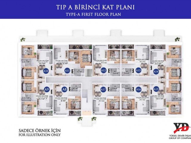 1+1 Wohnung zum Verkauf in Famagusta Çanakkale