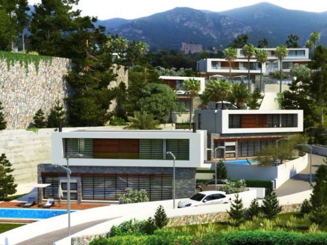 Luxusvilla mit türkischem Titel zum Verkauf in Kyrenia mit Meerblick