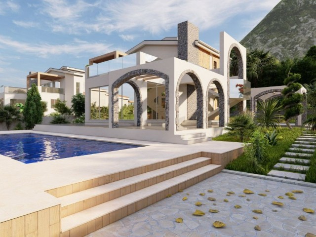 girne de satilik lux villa deniz manzarali  teslime hazir ozel havuzlu villa