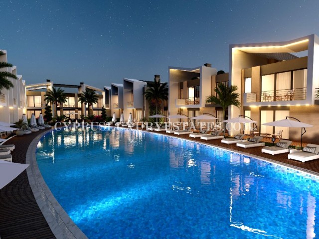 CYPRUS KYRENIA LAPTADA 1+1 LUXURYRAIN FLAT WITH POOL 300 METERS TO THE SEA