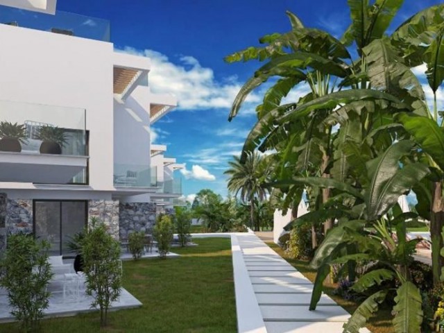 200 METER ZUM MEER IN ZYPERN TATLİSU LUXURYSALOS 1+1 DUPLEX-PENTHOUSE-WOHNUNG MIT GEMEINSAMEN POOL