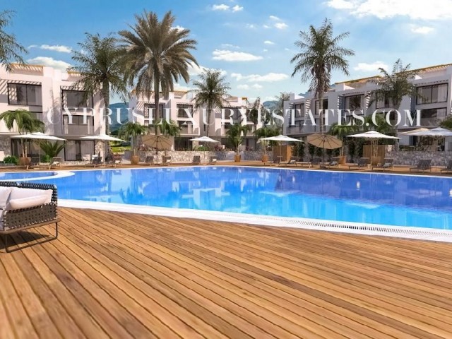 ZYPERN TATLİSU MARINA 1+1 DUPLEX-PENTHOUSE MIT GEMEINSAMEN POOL 200 METER ZUM MEER