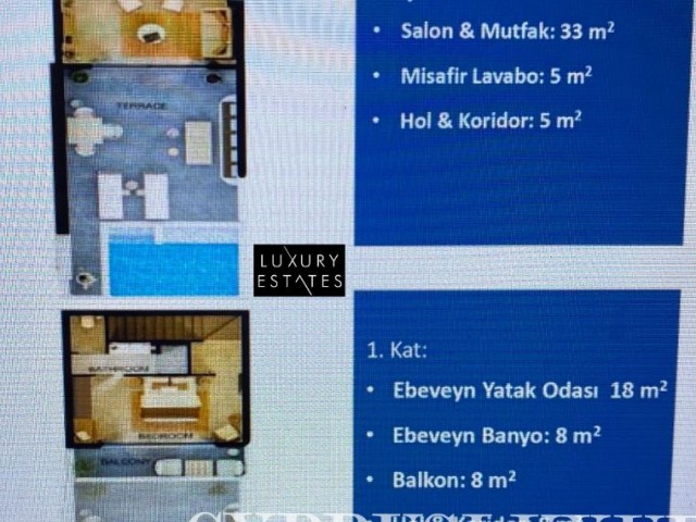  KİBRİS KAYALAR'DA 1+1  LUXURY JUNIOR VİLLA 