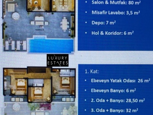 KİBRİS KAYALAR'DA 3+1 LUXURY ELITE VİLLA 