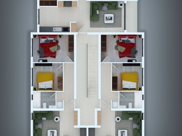 2+1 ENSUITE APARTMENTS DELIVERED IN SEPTEMBER IN A CENTRAL LOCATION IN K. KAYMAKLI