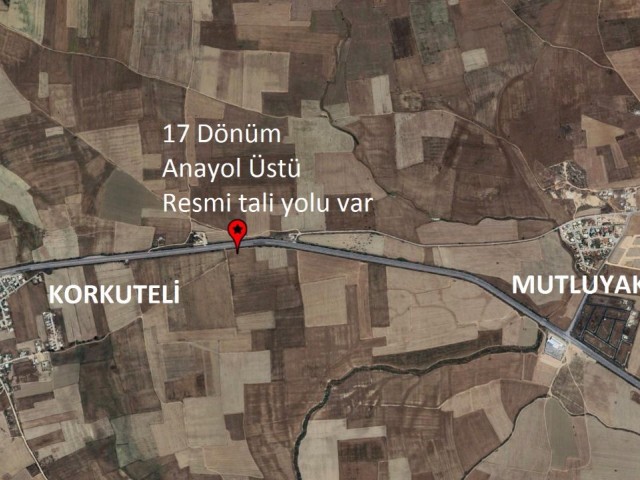 Mağusa-Lefkoşa Anayolu Üstü 17 Dönüm Arazi 