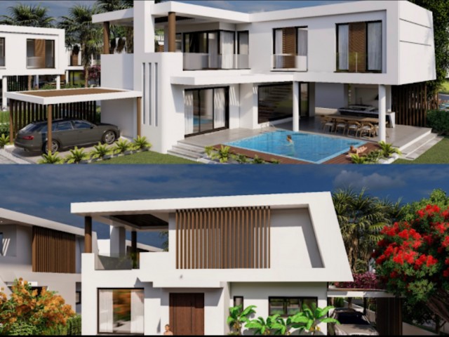 9 detached villas with duplex pool are located in Yeni Bogazici. In December 2023, turnkey Payment m