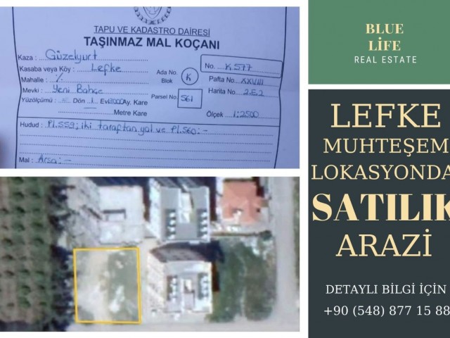 LEFKEDE MUHTEŞEM LOKASYONDA SATILIK ARAZİ 