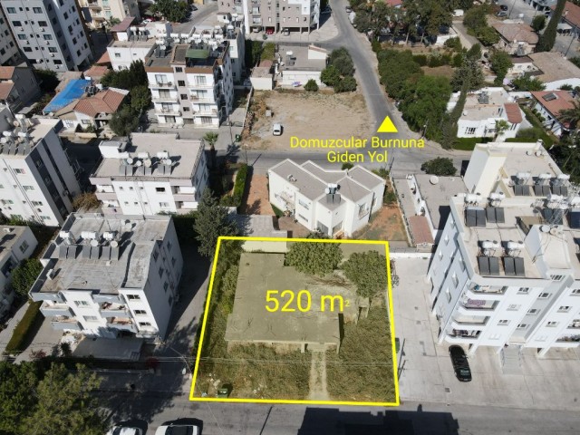 520m2 Land Suitable for Apartment Construction in an Easy-to-Reach and Centrally Located Location in the Kizilbas District of Nicosia / 50% on the Base / 160% in Total / 5 Dec Decks of Land for Sale with Zoning Permission ** 