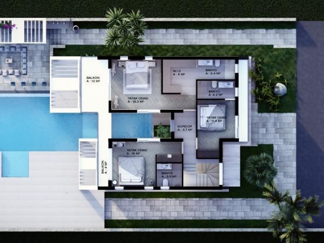 4 BEDROOM VILLA PROJECT WITH A WONDERFUL VIEW IN ESENTEPE!!!