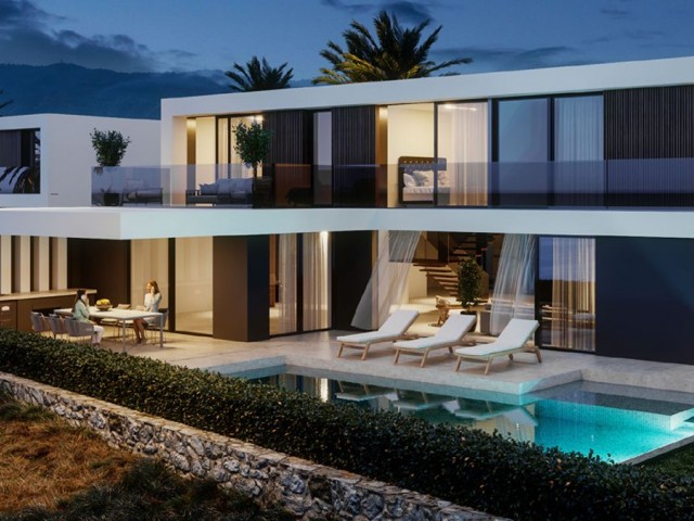 Luxury beachfront villas with private pools and uninterrupted sea views in Çatalköy, Kyrenia