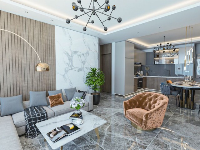 Kuzey Kıbrıs, Long Beach'te plaja birkaç adım uzaklıkta satılık 1+1 Duplex apartman daireleri