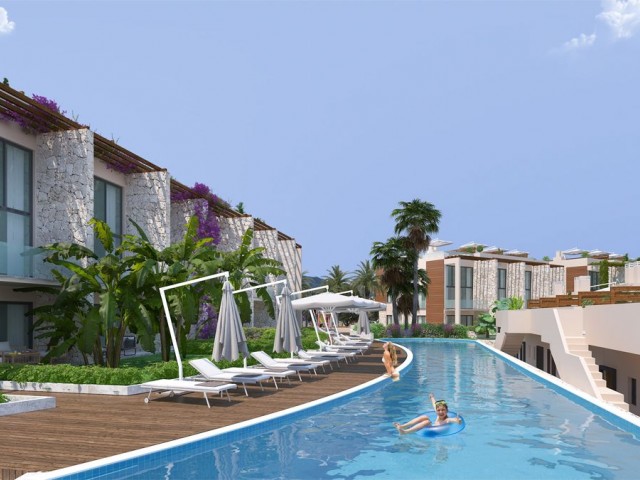 1 bedroom beachfront studio apartments within walking distance to the beach in Esentepe, North Cyprus