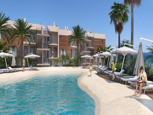 1 bedroom beachfront studio apartments within walking distance to the beach in Esentepe, North Cyprus