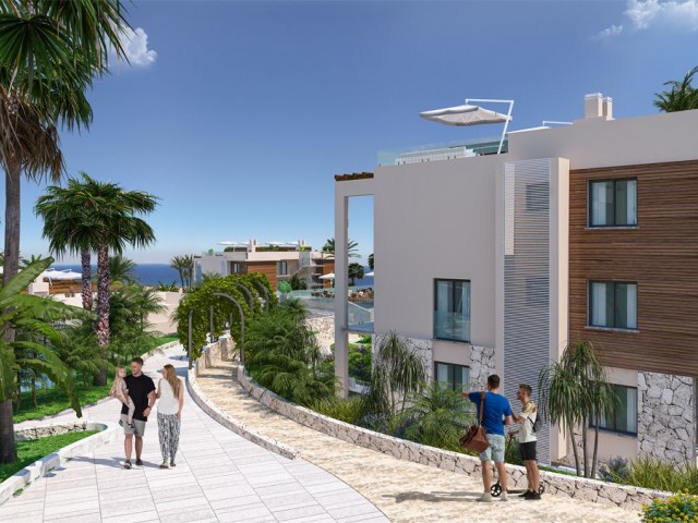 1 bedroom beachfront studio apartments within walking distance to the beach in Esentepe, North Cyprus