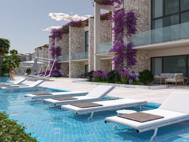 1 bedroom  beachfront penthouses within walking distance to the beach in Esentepe, North Cyprus