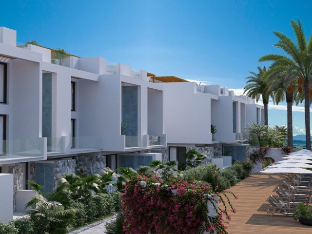 Beachfront properties 3+1 duplex penthouse, with uninterrupted sea and mountain views in Tatlisu, North Cyprus