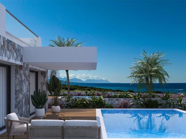 3+1 Duplex-Penthouse zum Verkauf am Meer mit freiem Meer- und Bergblick in Tatlısu, Nordzypern