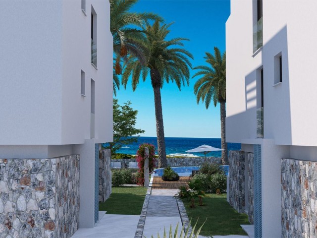 Beachfront properties 2+1 duplex penthouse  with uninterrupted sea and mountain views in Tatlisu, North Cyprus