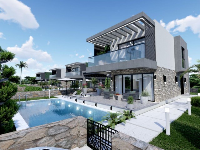 Alagadi, 4+1 villas for sale with private pool, 200m to the beach +905428777144 English, Turkish, Русский