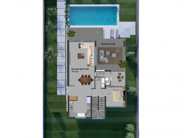 Alagadi, 4+1 villas for sale with private pool, 200m to the beach +905428777144 English, Turkish, Русский