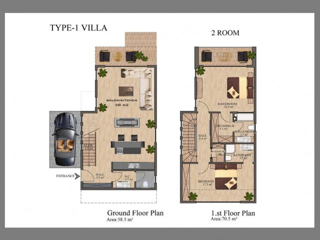 Lapta ve Karshiyak sınırında Twin Villa satıldı