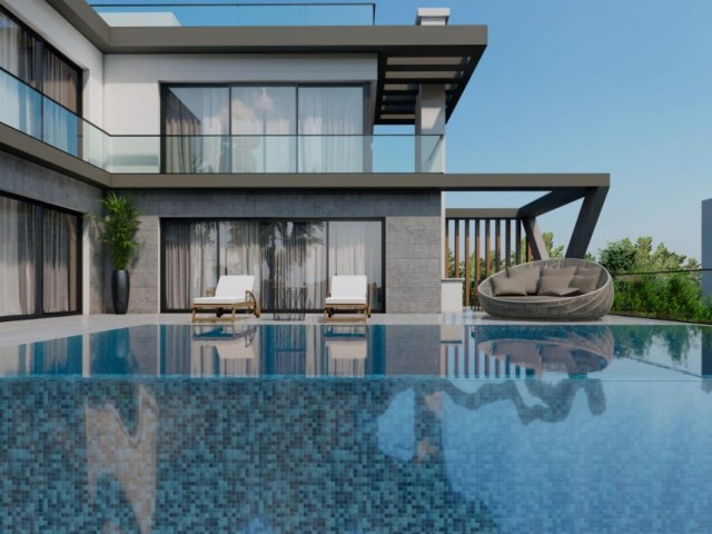 GIRNE/ CATALKOY'DE MUHTESEM 4 YATAK ODALI MODERN VILLA 